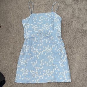 Zara blue flowered dress with belt